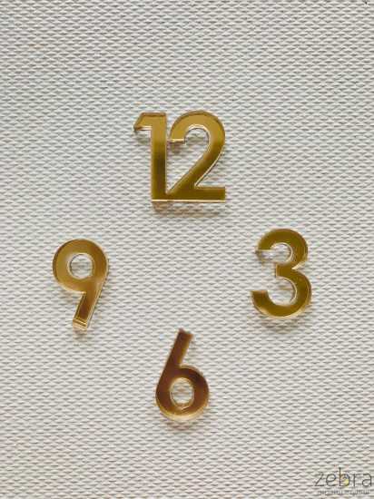 Цифры арабские 4 шт для часов (толщина 3 мм)