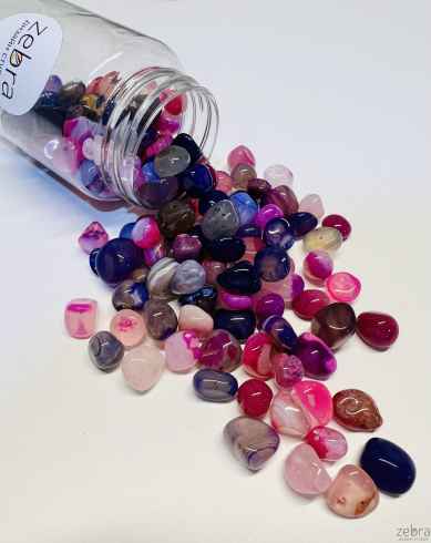 Агат фиолетовый/розовый округлый 5-10 мм (150 гр.)