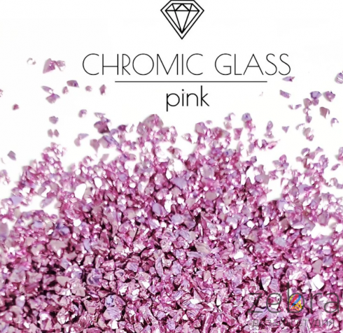 Стеклянная крошка Chromic Glass, Pink, 100 гр